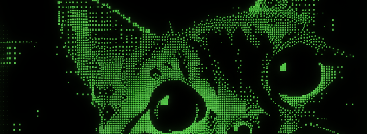 Кот из зелёных точек
